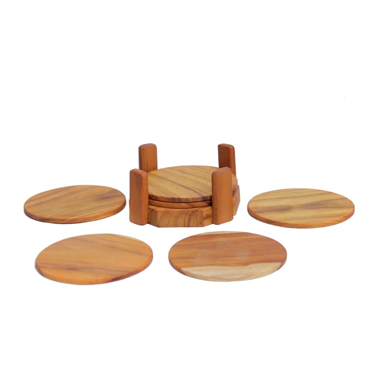 Teak Wood Coasters - Set of 6
