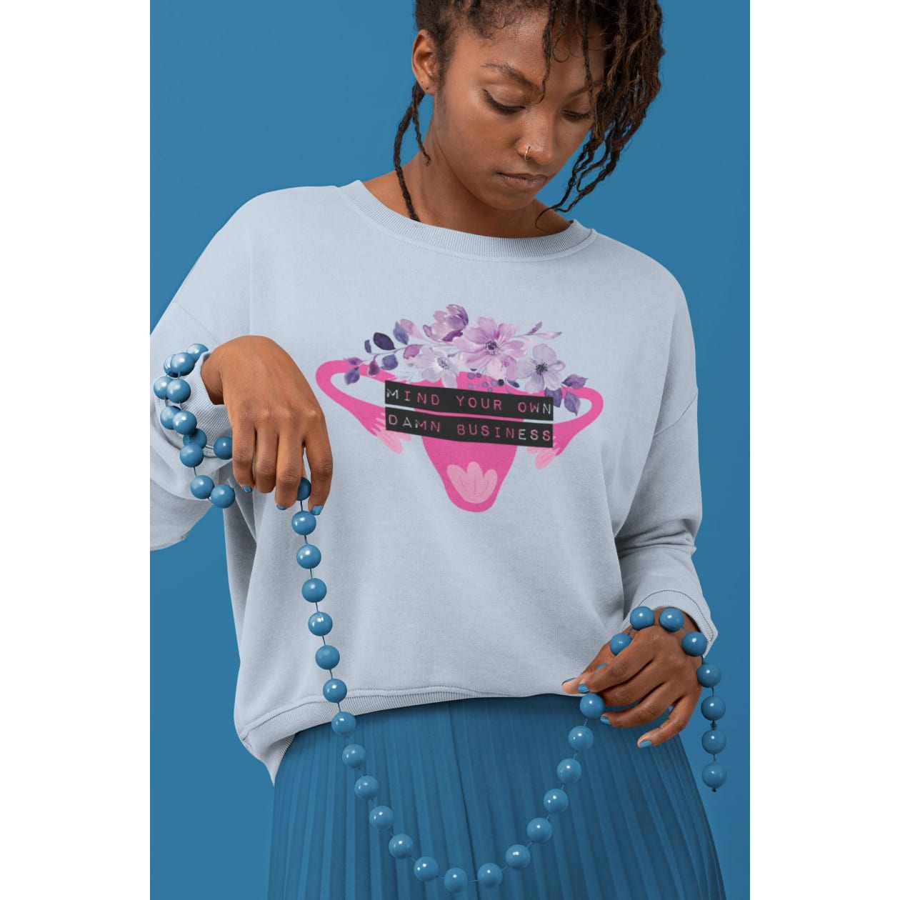 Mind Your Own Damn Business Flower Uterus Pro-Choice Unisex Heavy Blend™ Crewneck Sweatshirt