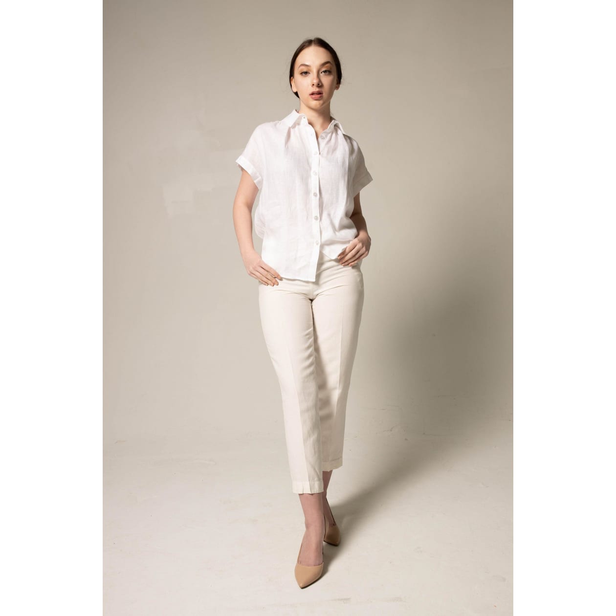 Classic Linen White Blouse