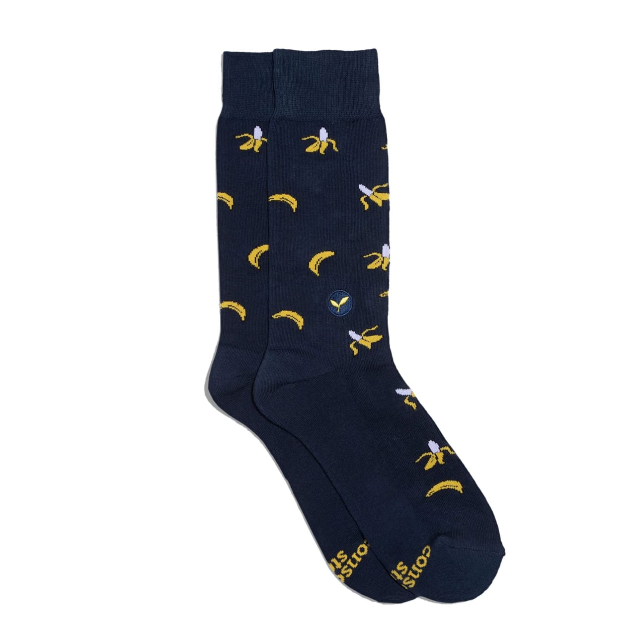 Men's Socks That Plant Trees - Navy Bananas | Fair Trade | Fits Men's Sizes 8.5-13