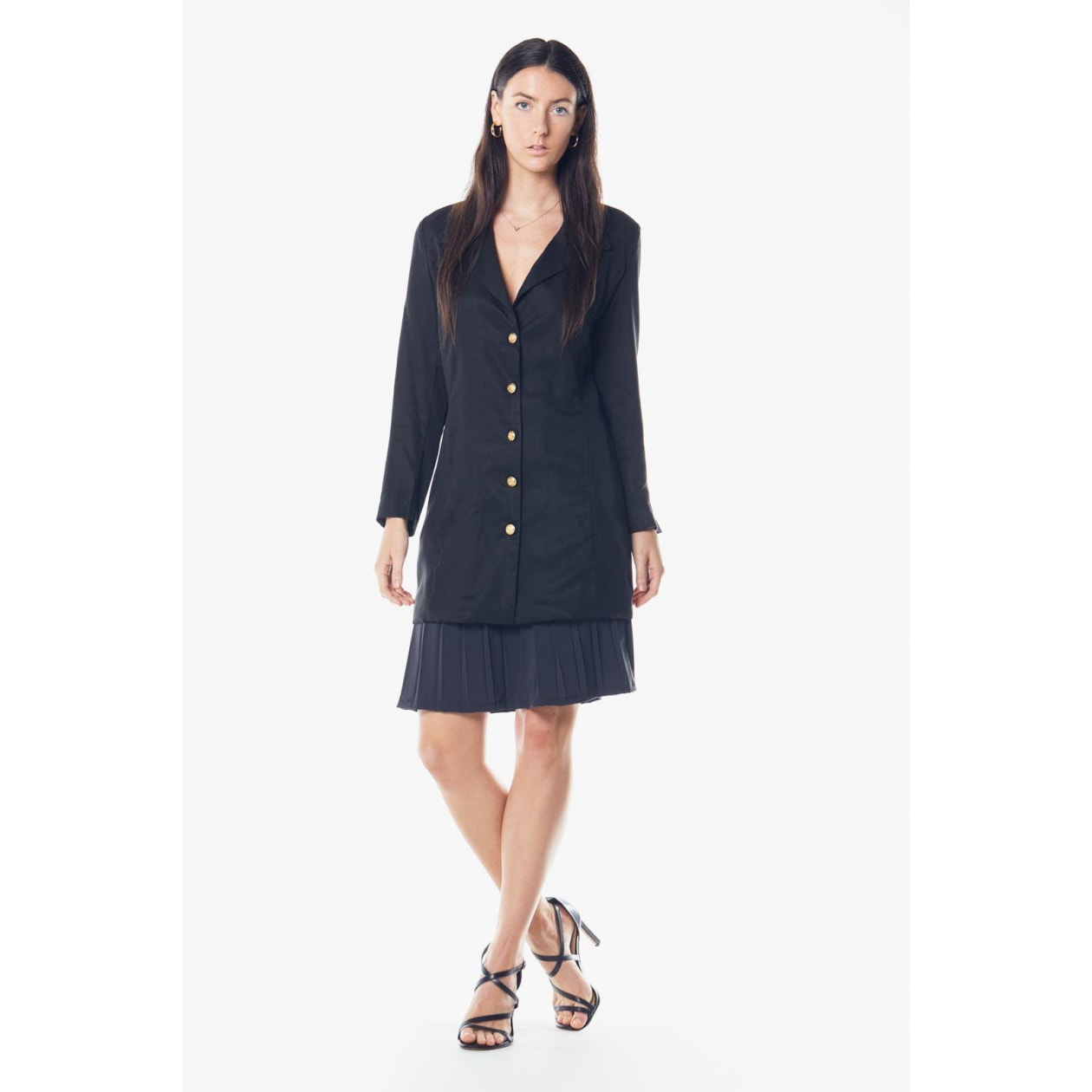 The Grace Long Blazer Dress in Black