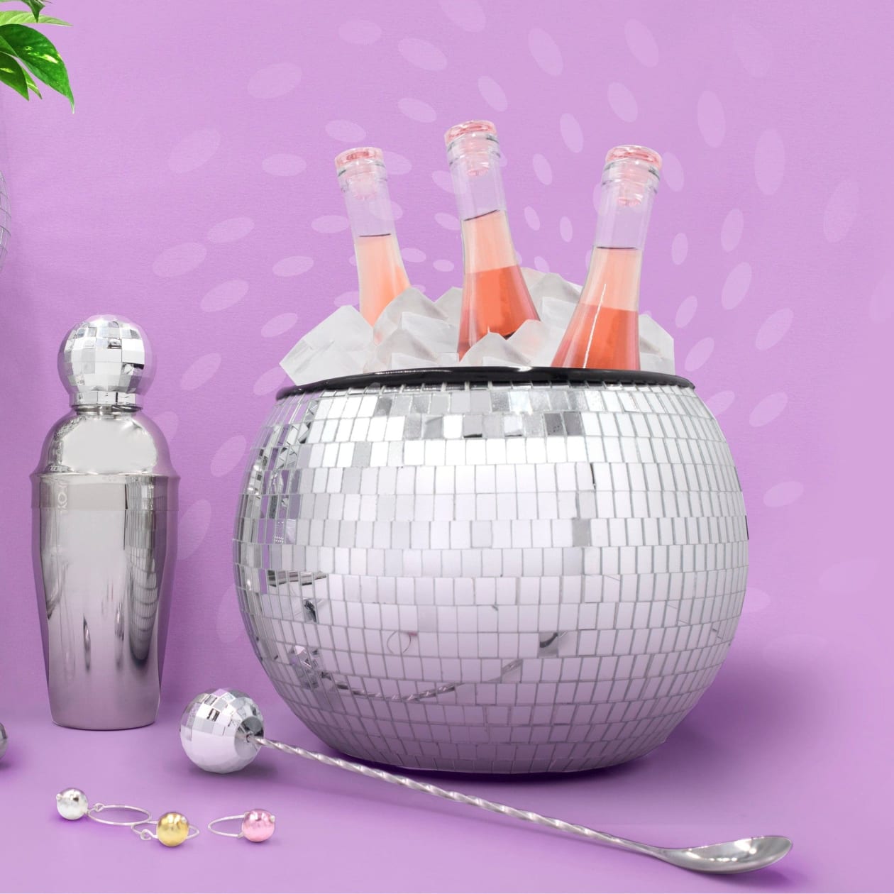 Mirror Disco Ball Ice Bucket | 70's Retro Champagne Bottle Holder