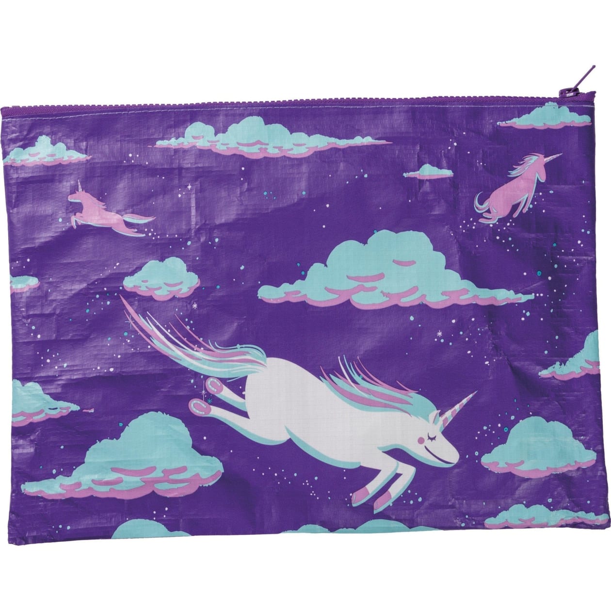 Jumbo Pouch Always Be A Unicorn Purple Recycled Material Jumbo Zipper Folder | 14.25" x 10"