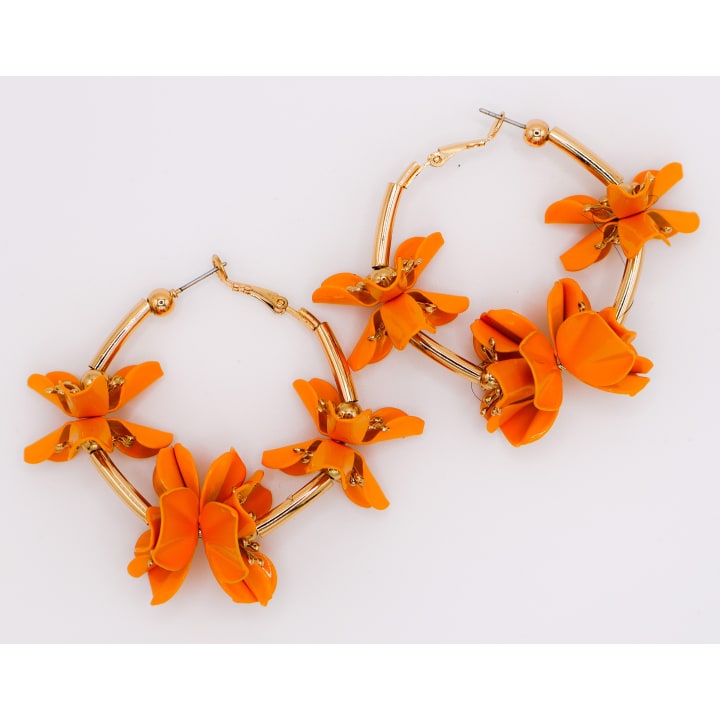 Sunny Blossom Hoop Earrings