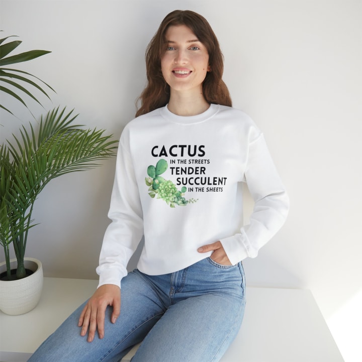 Cactus in the Streets Tender Succulent in the Street Unisex Heavy Blend™ Crewneck Sweatshirt