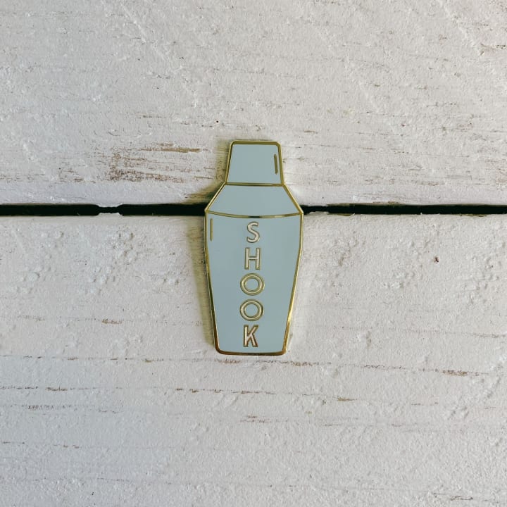 Shook Cocktail Shaker Enamel Pin