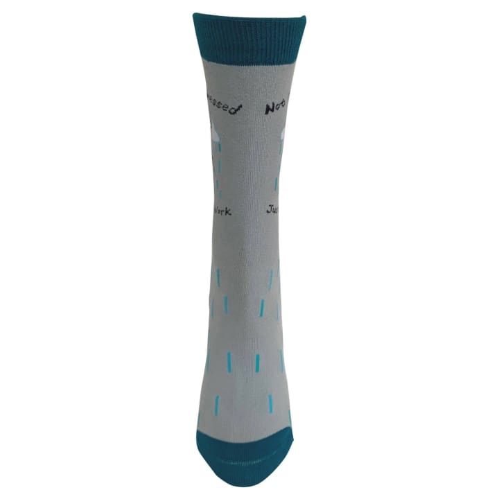 Not Depressed, Just at Work Women's Crew Socks | Gray and Blue Hues