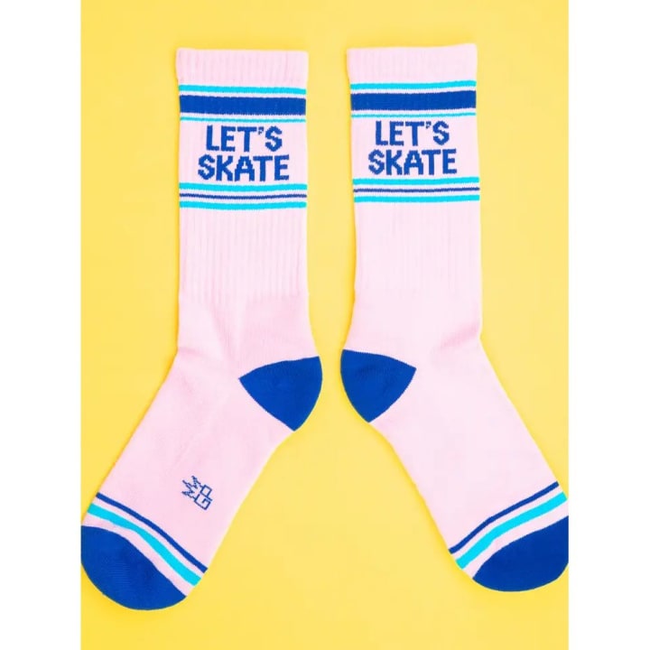 Let's Skate Gym Crew Socks | Pink Cotton Socks | Unisex