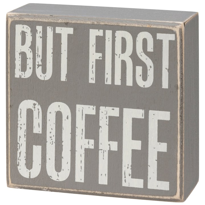 After Coffee Box Sign Set | Wall Desk Display Gift Set | 4" x 4" | Gift for Her