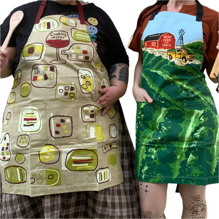 Cooking Makes Me So Thirsty Funny Cooking and BBQ Apron Unisex 2 Pockets Adjustable Strap 100%  | BlueQ at GetBullish