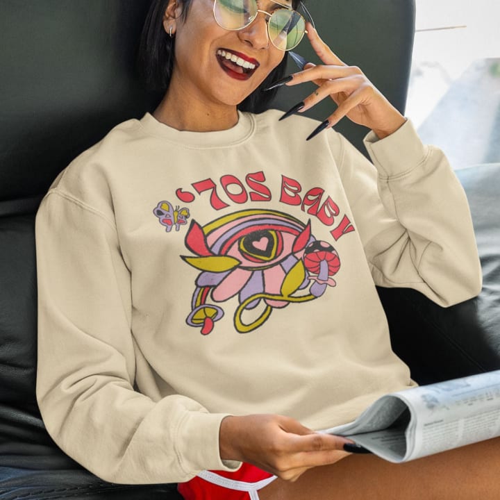 70's Baby Retro Unisex Heavy Blend™ Crewneck Sweatshirt