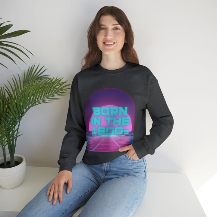 Born in the 1900s Unisex Heavy Blend™ Crewneck Sweatshirt Sizes SM-5XL | Plus Size Available - Color: Dark Heather, Size: S