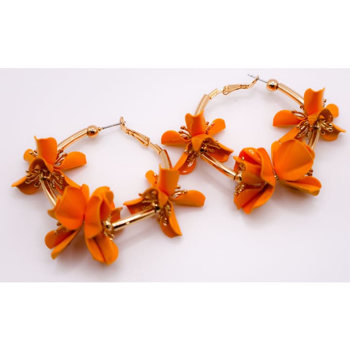 Sunny Blossom Hoop Earrings