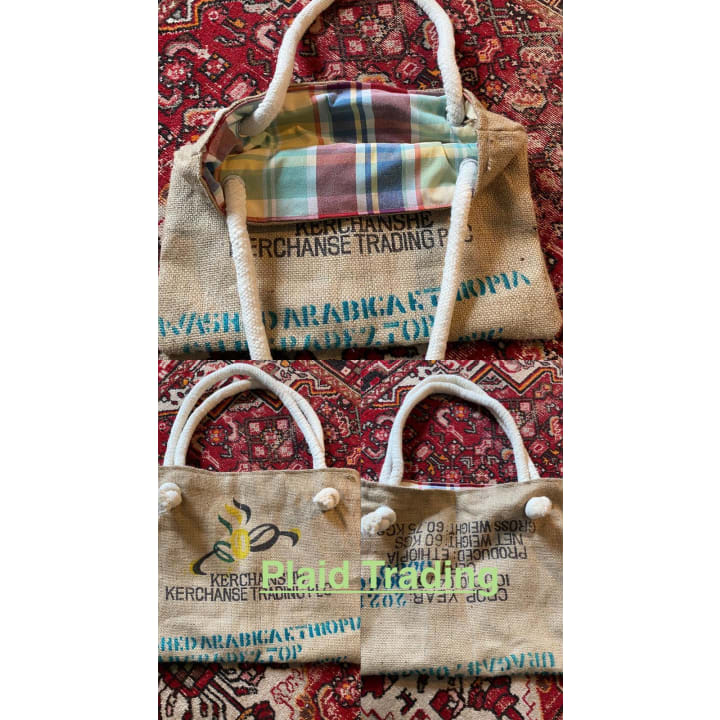 Handmade Burlap Tote Bag