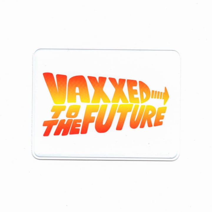 Vaxxed To The Future Flexible Vinyl Vaccination Card Holder in White or Black