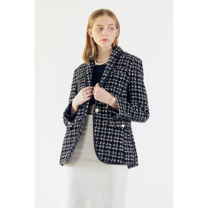 Black & White Tweed Checkers Blazer