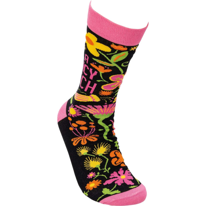 I'm A Fancy Bitch Funny Floral Crew Socks