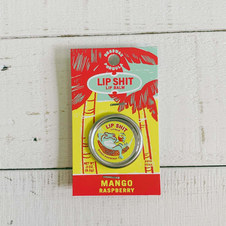 Lip Shit Lip Balm Mango Raspberry Beeswax Formula | Lip Moisturizer in Tin | .3oz | BlueQ at GetBullish