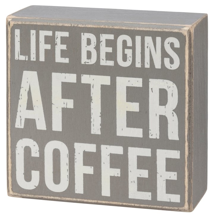 After Coffee Box Sign Set | Wall Desk Display Gift Set | 4" x 4" | Gift for Her