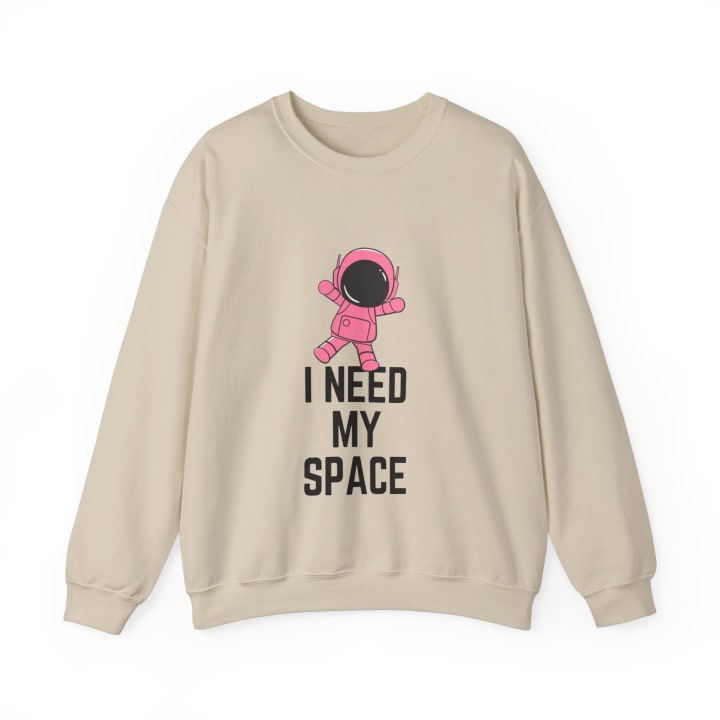 I Need My Space Astronaut Unisex Heavy Blend™ Crewneck Sweatshirt Sizes SM-5XL | Plus Size Available