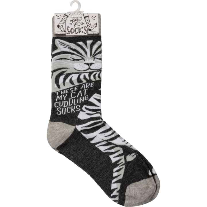 These Are My Cat Cuddling Socks Funny Novelty Socks with Cool Design, Bold/Crazy/Unique/Quirky Specialty Dress Socks