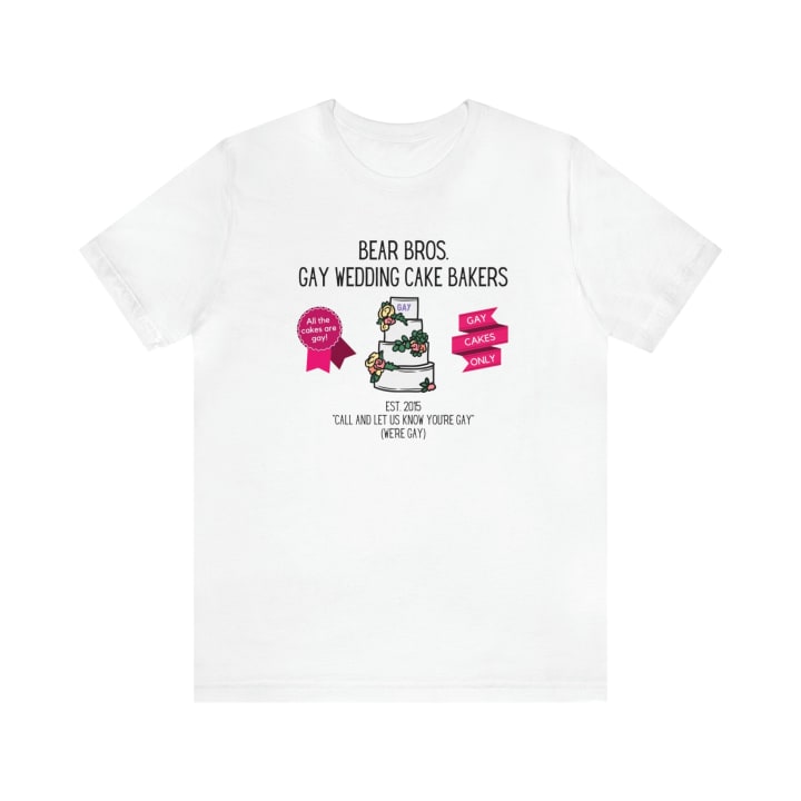 Bear Bros. Gay Wedding Cake Bakers Unisex Short Sleeve Tee [Multiple Color Options]