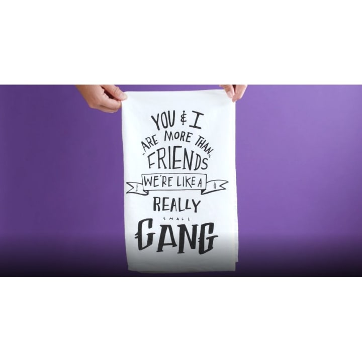 You & I Are More Than Friends, We're Like a Really Small Gang Funny Snarky Dish Cloth Towel | Gift for Her