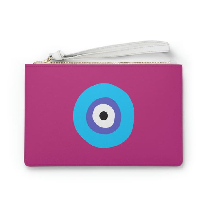 Evil Eye Pink Clutch | Makeup Bag or Organizer Pouch