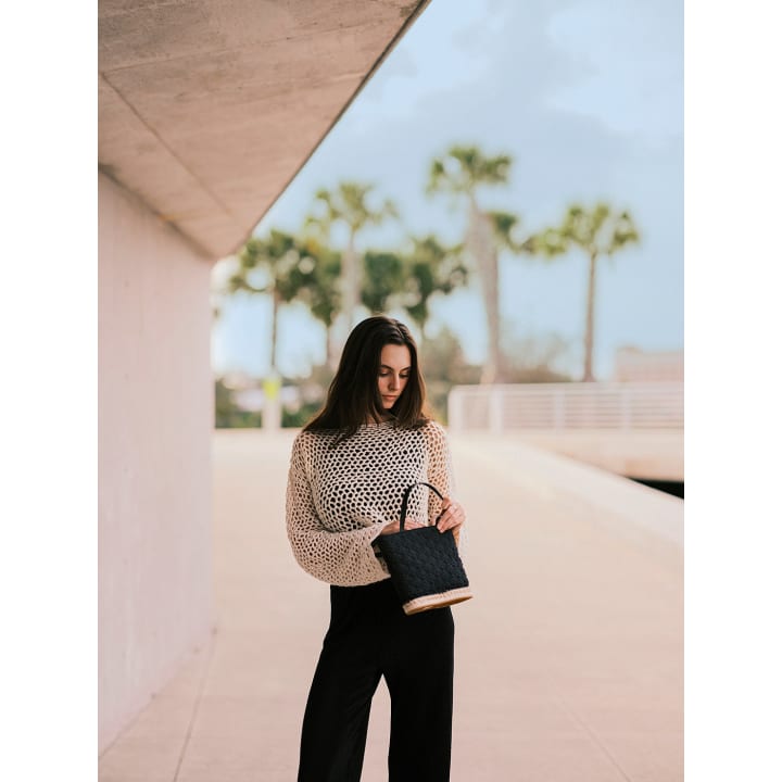 The Rosa Quilted Puff Mini Tote - Black Onyx