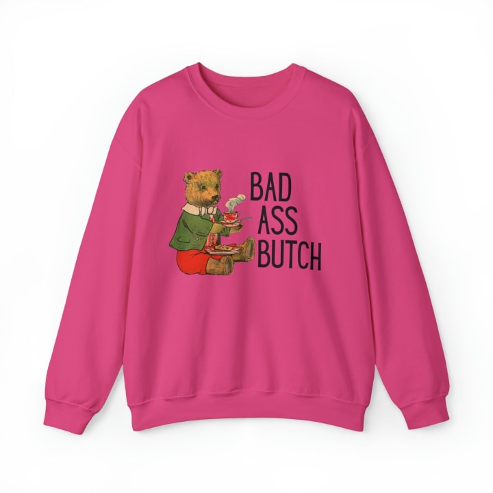 Bad Ass Butch Unisex Heavy Blend™ Crewneck Sweatshirt Sizes SM-5XL | Plus Size Available