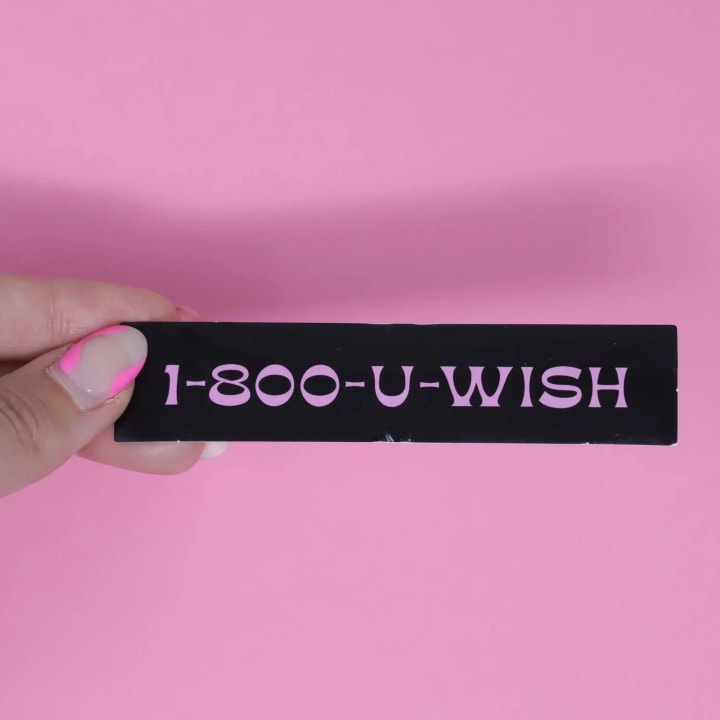 1 - 800 - U - Wish Black Rectangular Sticker | Rectangular Vinyl Sticker