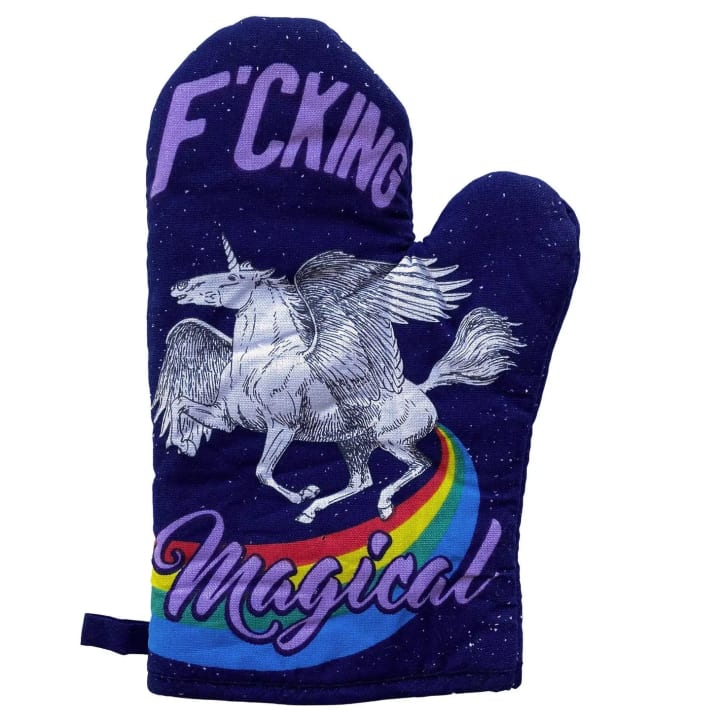 F'cking Magical Cute Unicorn Design Oven Mitt | Kitchen Thermal Single Pot Holder