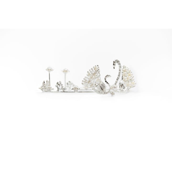 Swan Queen Tiara in Gold or Silver with Pearl Accents