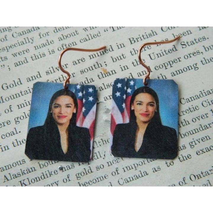 Alexandria Ocasio-Cortez Handmade Copper Earrings