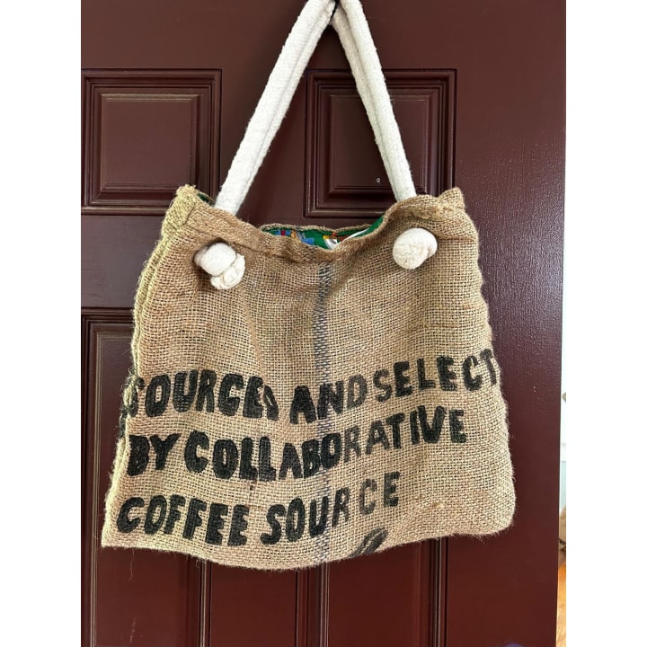 Handmade Burlap Tote Bag