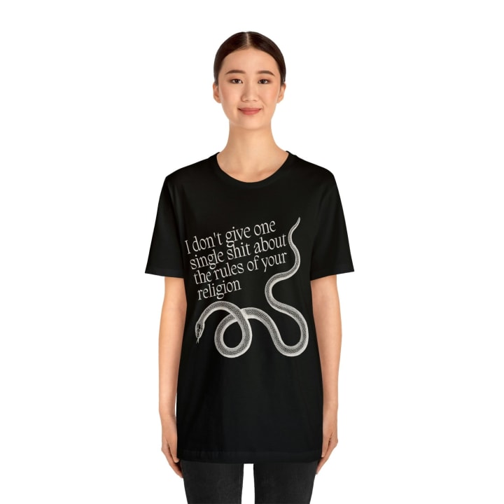 I Don't Give One Single Sh*t About the Rules of Your Religion Unisex Short Sleeve Tee [Multiple Color Options]