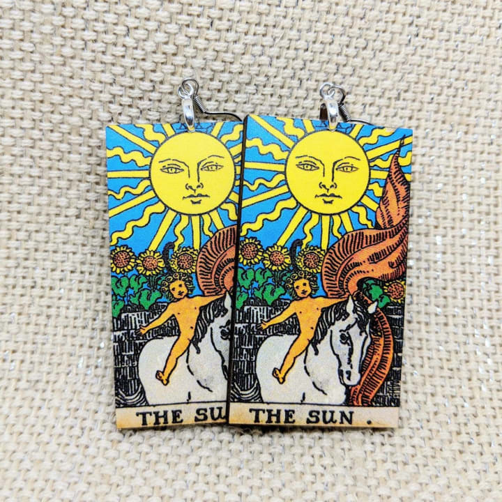 The Sun Tarot Card Earrings