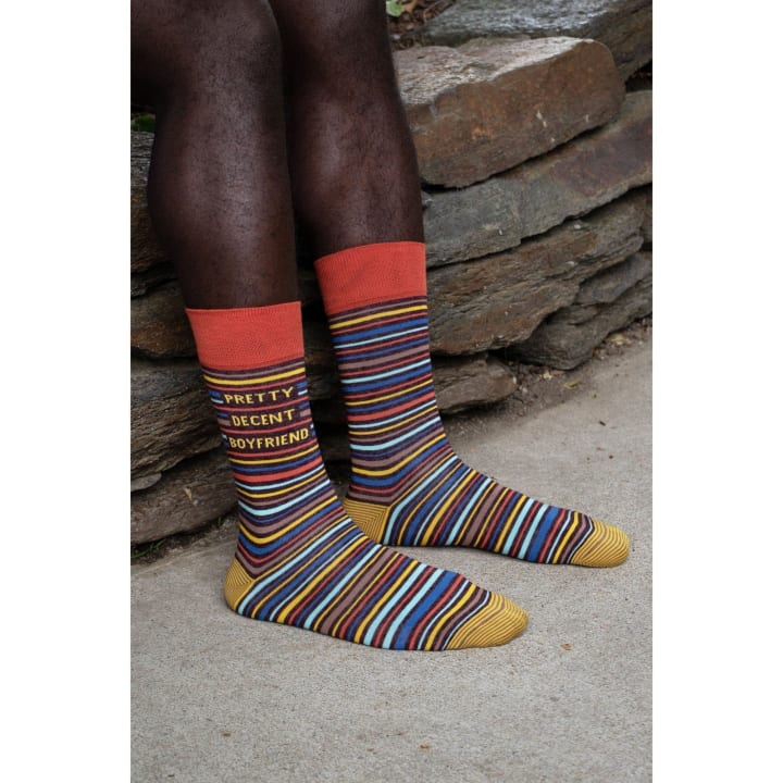 Last Call! Pretty Decent Boyfriend Men's Crew Socks | BlueQ at GetBullish