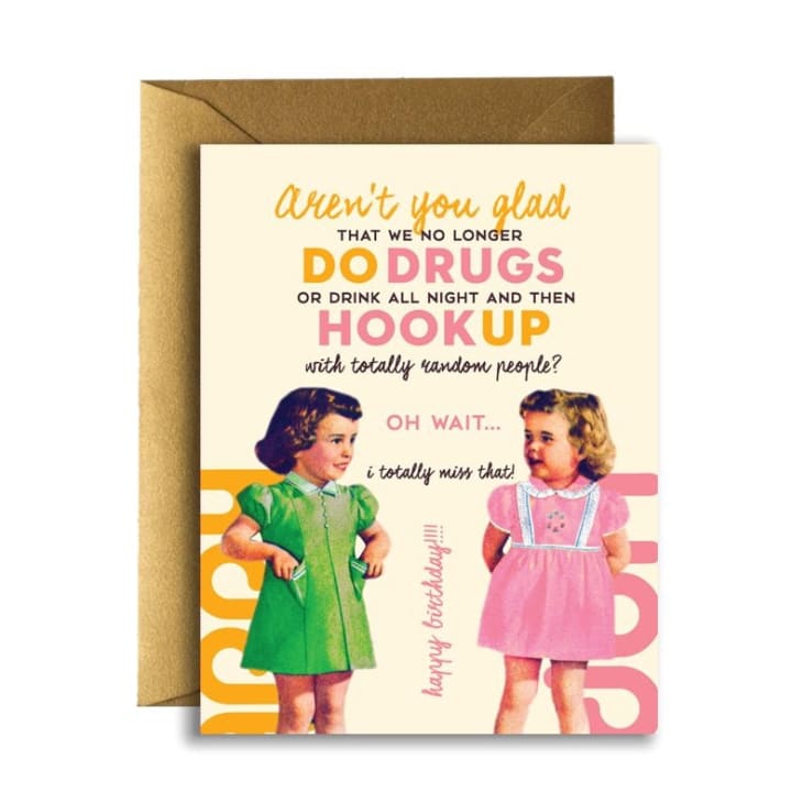 Drugs and Hookup Birthday Greeting Card