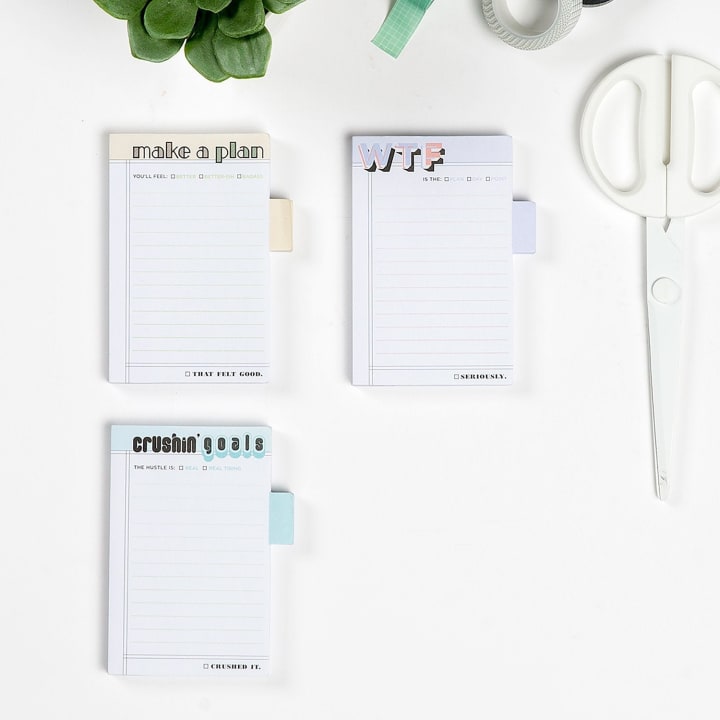 Crushin’ Goals Sticky Notes / Sticky Tabs Notepad