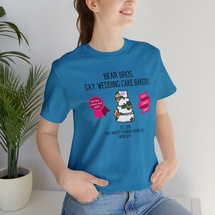 Bear Bros. Gay Wedding Cake Bakers Unisex Short Sleeve Tee [Multiple Color Options]