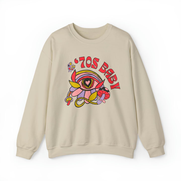 70's Baby Retro Unisex Heavy Blend™ Crewneck Sweatshirt