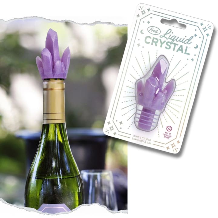 Liquid Crystal Wine Bottle Stopper in Purple