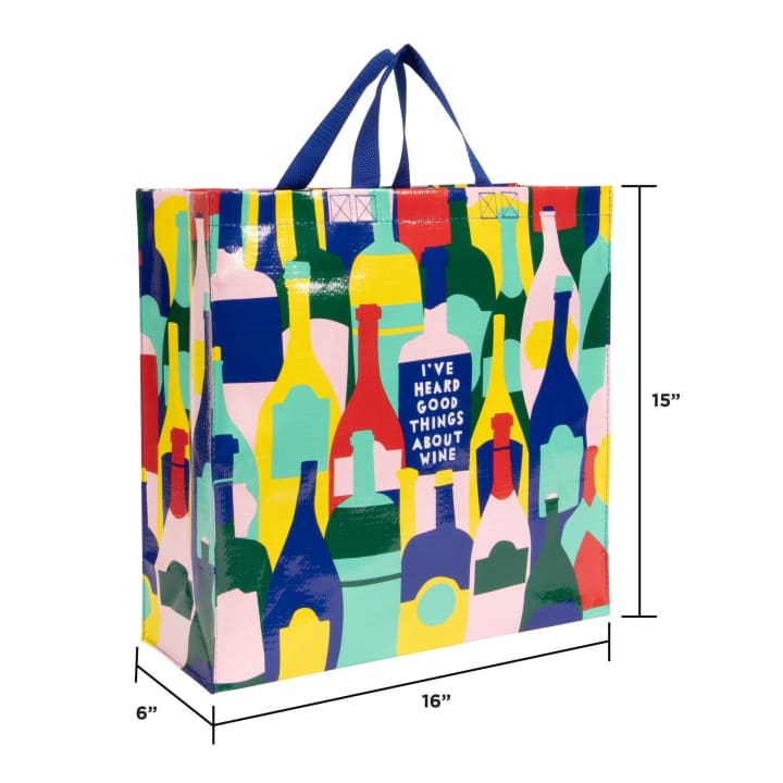 I've Heard Good Things About Wine Shopper Tote Bag | 15" x 16" | BlueQ at GetBullish