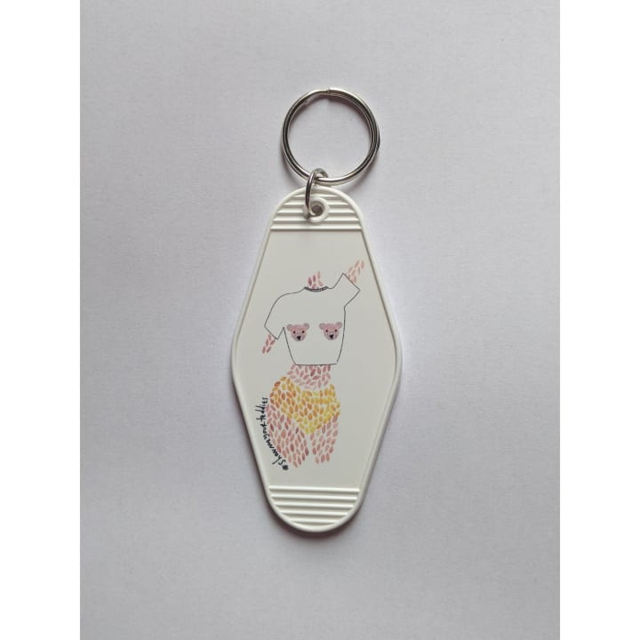 Show Me Your Teddies Motel Style Illustrated Keychain