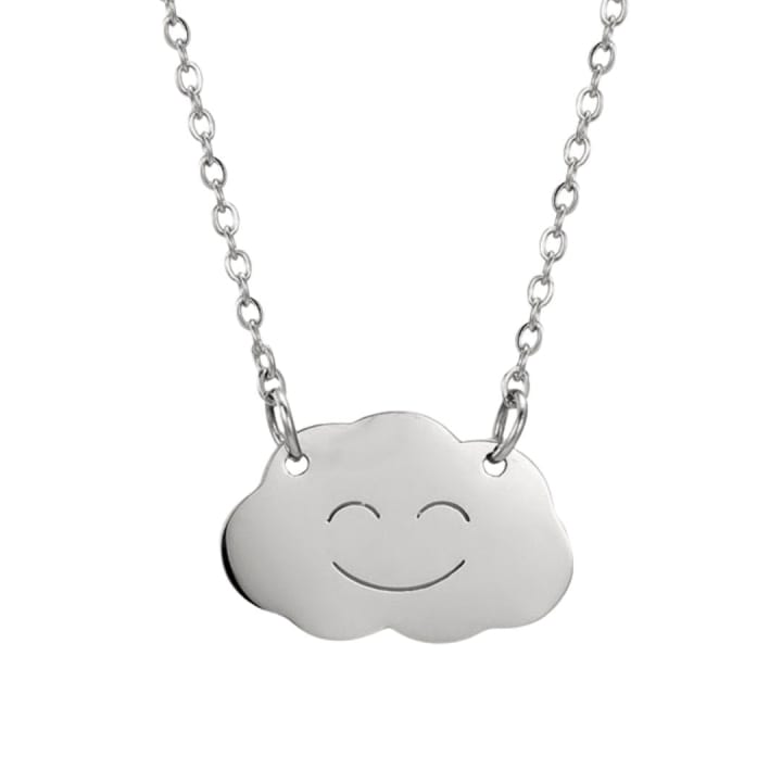 Happy Cloud Minimalist Necklace in Silver or Gold