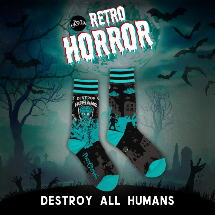 Destroy All Humans Crew Socks | Alien Horror Themed Socks