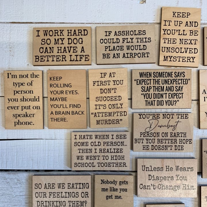 If at First You Don't Succeed It's Only Attempted Murder Funny Wood Refrigerator Magnet | 2" x 3"