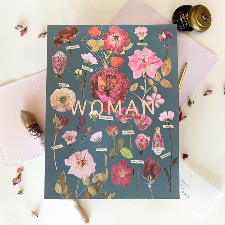 Woman's Garden 11" x 14" Art Print | Copper Details | Unframed