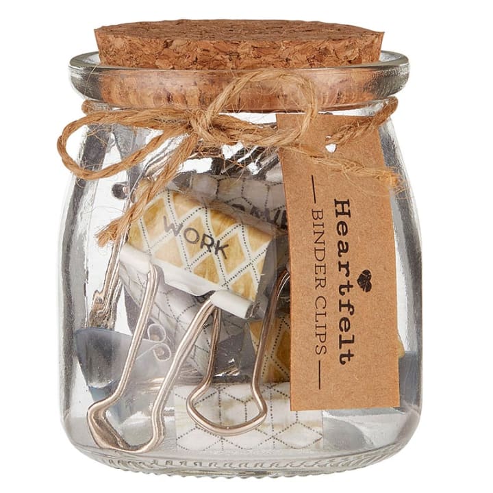 Travel Binder Clips | Binder Clips Set In Jar | 12 Pieces